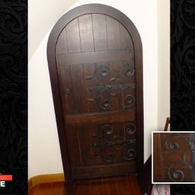 Wood Detailed, Wrought Iron Door Accessory