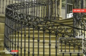 Modern, Black, Handcrafted, Exterior Wrought Iron Stair Railing