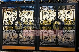 Ivy Patterned Wrought Iron Garage Door