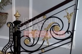 Durable And Tulip Patterned Wrought Iron Stair Railing