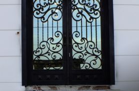 Black, Handcrafted Wrought Iron Door