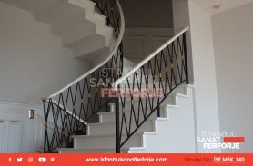 WhitBeyaz Ferforje Merdiven Korkuluğue Wrought Iron Stair Railing