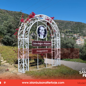 Village Entrance Wrought Iron Sign Prepared for Gündoğdu Village
