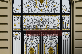 Gold Embroidered Wrought Iron Villa Door