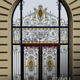 Gold Embroidered Wrought Iron Villa Door