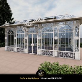 Wrought iron winter garden facade