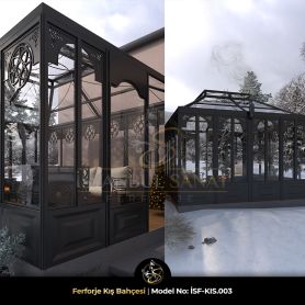 Exterior view of the wrought iron winter garden