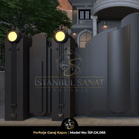 Geniş açıklıklar için tasarlanmış modern ferforje garaj kapısı