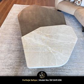 Ferforje metal yüzeyli modern sehpa