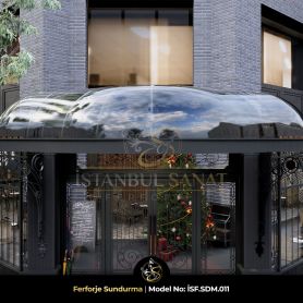 Ferforje sundurma, otel ve cafe girişleri için özel tasarım el işçiliği ferforje uygulama