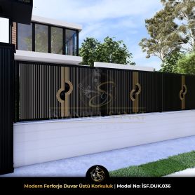 Modern demir ferforje duvar üstü korkuluk detay görünümü ISF.DUK.036