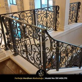 Köşe dönüşlü ferforje merdiven korkuluğu detayı ISF.MEK.170