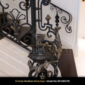 Dekoratif baba detayı ferforje merdiven korkuluğu ISF.MEK.170