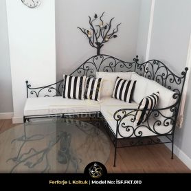 Minderli ferforje köşe koltuk ve ferforje oturma grubu tasarımı